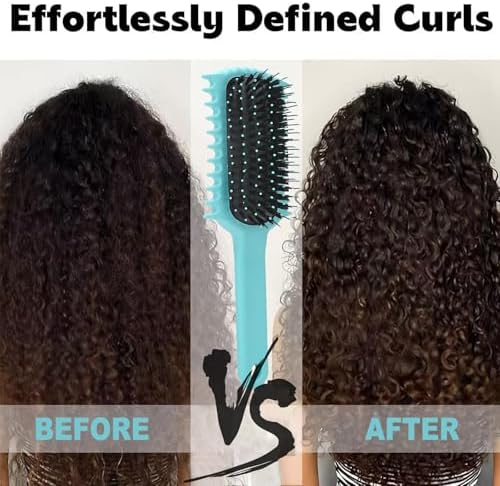 Curly Hair Brush, Volume Curl Defining Brush for Detangling Shaping and Styling Women's Curls, Reduce Pulling (Green) - Image 4
