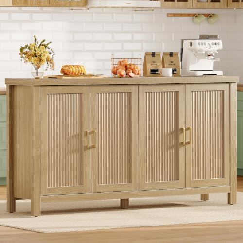 usikey 55" Buffet Cabinet with Storage, 4 Adjustable Shelves by USIKEY