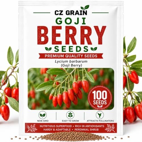 Goji Berry Seeds for Planting | 100 Seeds | Lycium Barbarum Fruit Shrub by CZGrain