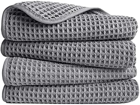 POLYTE 430 GSM Poly Blend Microfiber Quick Dry Waffle Hand Towel, 16x30 in by Polyte