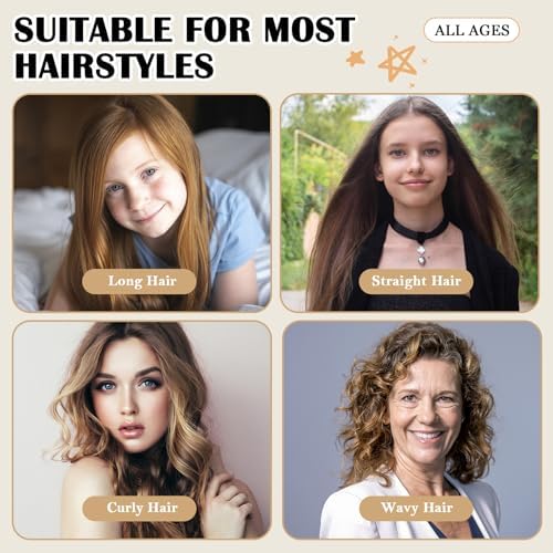 ZILAMPU Hair Curler, 70' Soft No Heat Curling Headband Wrap for Overnight Curls, Women Long Wave Curl Hair Rollers - Reddish Brown, 9 PCS Curling Rods Gifts Set - Image 5