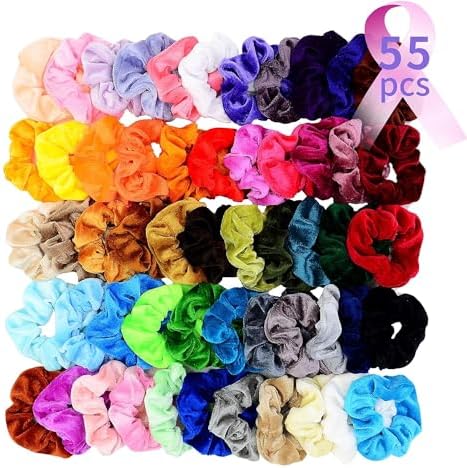 Chloven 55 Pack Premium Velvet Hair Scrunchies for Women Girls - Image 2