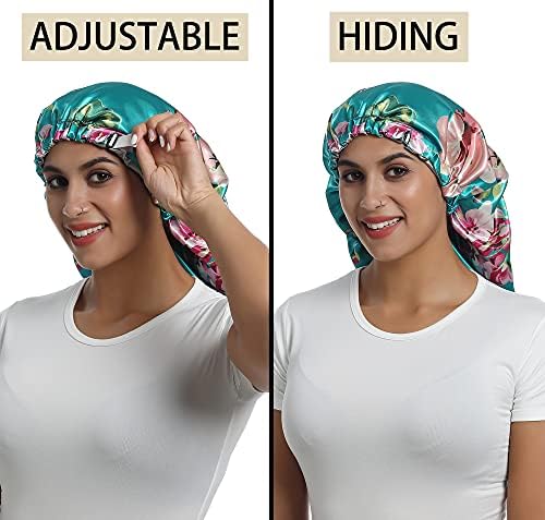 Satin Bonnet Silk Sleep Cap,Hair Bonnet for Braids Curly Hair - Image 4