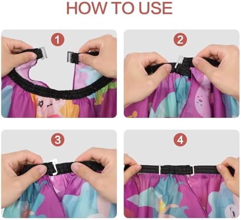 Kids Barber Cape with Neck Duster Brush, Professional Salon Hair Cutting Cape with Adjustable Snap Closure(Cartoon Mermaids) - Image 4