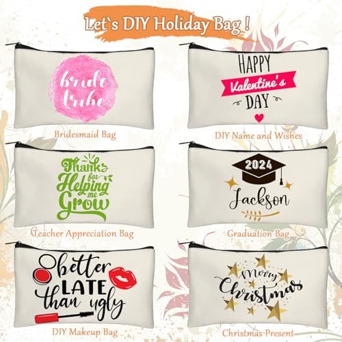 Legigo Blank Canvas Bags Zipper Pouch Makeup Bags Pencil Pouch Bulk - Image 4
