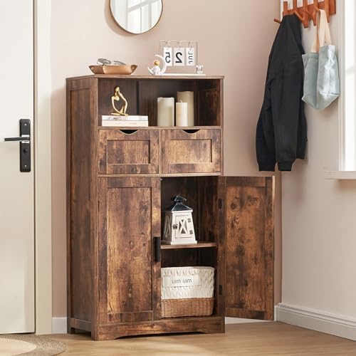 Iwell Bathroom Storage Cabinet with 2 Drawers, Small Kitchen Pantry Cabinet - Image 4