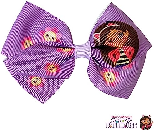 Gabby's Dollhouse Hair Bows - Hair Accessories Gift Set - 7 Pcs 4 Inch Bundle for Girls Different Character on each Hair Clip Kids Bow - Alligator Clip - Ages 3 + - Image 4