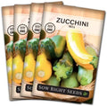 Sow Right Seeds - Mixed Zucchini Seed for Planting Summer Squash Garden 4pk by SowRightSeeds