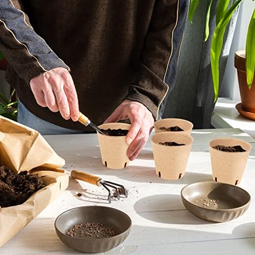 HXSEMAYIG 50PCS Peat Pots, 3.15Inch Seed Starting Pots with Drainage Holes Round Nursery Pot, Garden Germination Nursery Pot Bonus 20 Plant Labels - Image 2
