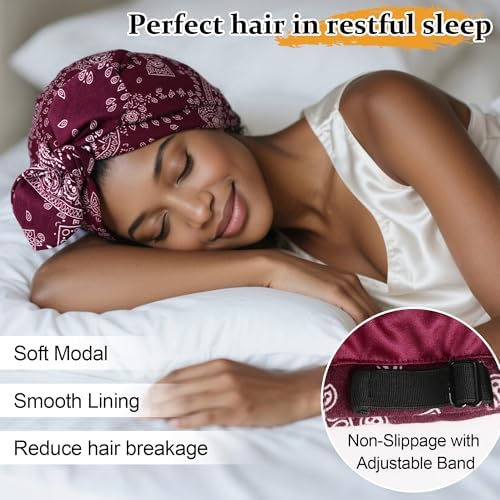 Ababalaya Satin Lined Beanies for Women Chemo Headwear Sleep Cap - Image 2