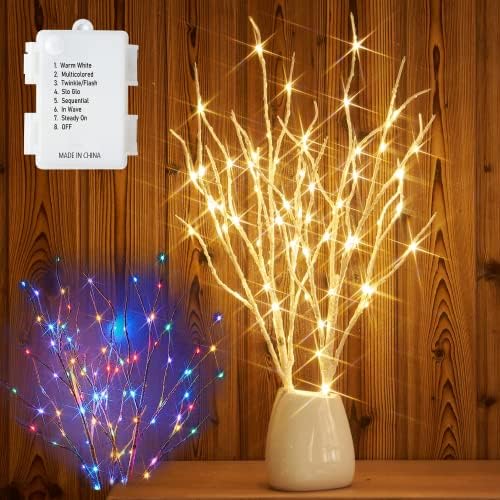 Birchlitland Lighted Birch Branches Battery Operated 18IN 70 LED 8 Function, White or Multiple Colors, Artificial Decorative Branch Lights for Home and Holiday Decoration Indoor Outdoor - Image 3