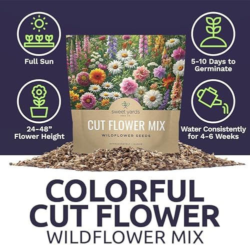 Cut Flower Garden Seeds - Extra Large 1 Ounce Packet - Over 7,500 Fresh Open Pollinated Non-GMO Wildflower Seeds - Long Lasting Annuals and Perennials with Bright Colors - Image 6