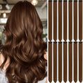 Colored Hair Extensions Clip in Light Brown Hairpieces 14 PCS by LADYAMZ