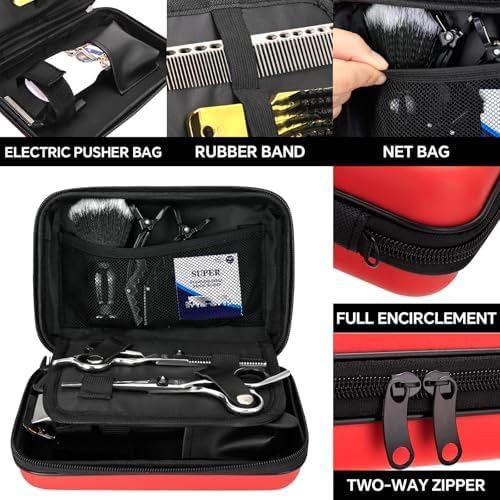 Professional Hair Cutting Scissors Shears Kits, 10 pcs Hair Cutting Kit Includes Barber Bag, Thinning Scissors, Combs, Razor Blades, Neck Duster, Clips for Salon & Home/Men/Women/Kids - Image 5
