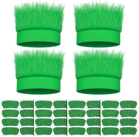 JATEBI 4 Pack Hairy Headband Crazy Hair Wigs with Stickers by JATEBI