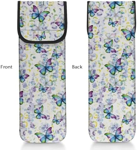 ZOUTAIRONG Hair Dryer and Curling Iron Travel Case for Travel Gym Curling Iron Holder Neoprene Curling Iron Bag Heat Resistant Flat Iron Case Curling Iron Holder Hot Tools Travel Bag Butterfly Pattern - Image 5