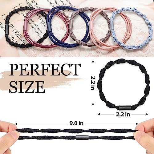 KANPRINCESS Boho Hair Ties Set, 24 Pcs Hair Tie Bracelet for Girls and Women, Soft Nylon Cotton Hair Ties, Hair Bands for Ponytails, Daily Life, Sport, Cooking, Working - Image 2