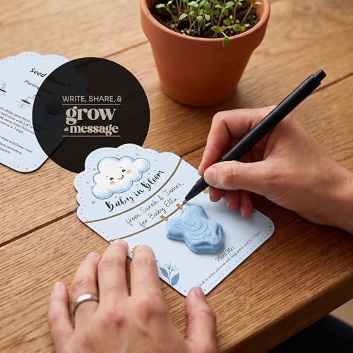 24 Blue 3D Onesie-Shaped Gift Wrap Tags with Wildflower Seeds - Image 3