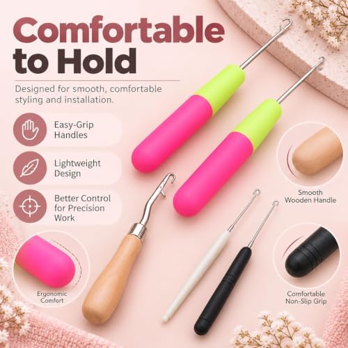 Hair Braiding Tool Kit,10-Piece Hooks,Brushes and Combs - Image 6