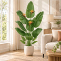 Artificial Bird of Paradise Plant Flowers, 6FT Fake Banana Tree for Home by Zyfera