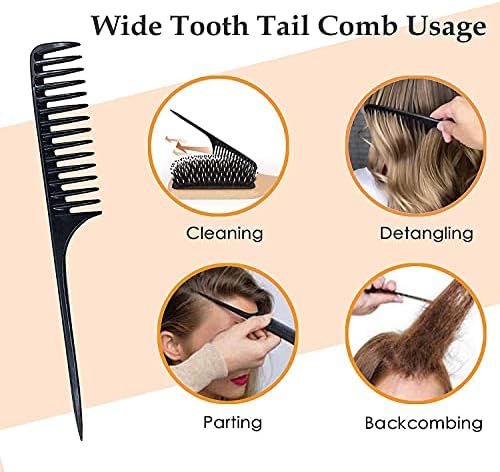 Hair Brush, 2 Pack Boar Bristle Paddle Hairbrush for Women Men Kids Reducing Frizzy, No More Tangle, Small Travel Brush Tail Comb & Giftbox Included - Image 7