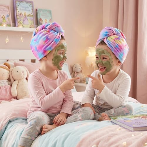 Basumee Microfiber Hair Towel Wrap for Kids Girls, Ultra Absorbent, 2 Pack - Image 4