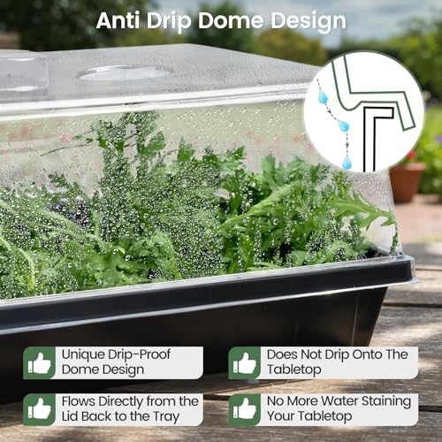 20-Pack 5" Tall Humidity Domes for 1020 Trays – Clear Vented Propagation Covers with Adjustable Airflow – High-Clearance Seedling Lids for 10x20 Flats, Germination & Plant Cloning (20P-1020 5"Domes) - Image 4