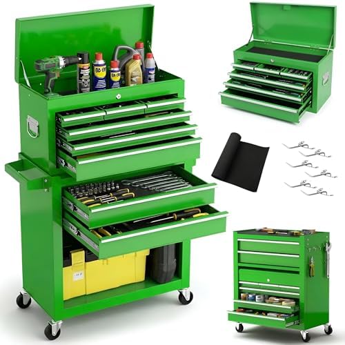 Dawmilon 8-Drawer Rolling Tool Chest, Detachable 2-in-1 Tool Box with Wheel by Dawmilon