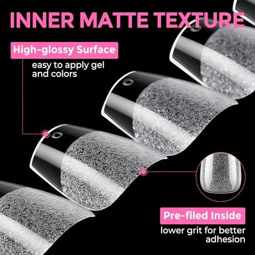 UNA GELLA Extra Short Coffin Nail Tips, 216pcs in 12 Szies Soft Gel Tips - Image 7