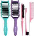2 Pack Curl Defining Brush – With 3 Styling Tools for Effortlessly Detangles Shaping & Define Natural Curly Waves & Coils – For Women & Men Wet or Dry Hair - Reduces Frizz & Adds Shine by Aussumy