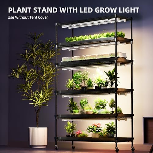Spider Farmer 6 Tier Plant Shelf with Grow Lights Indoor Greenhouse Tent - Image 4
