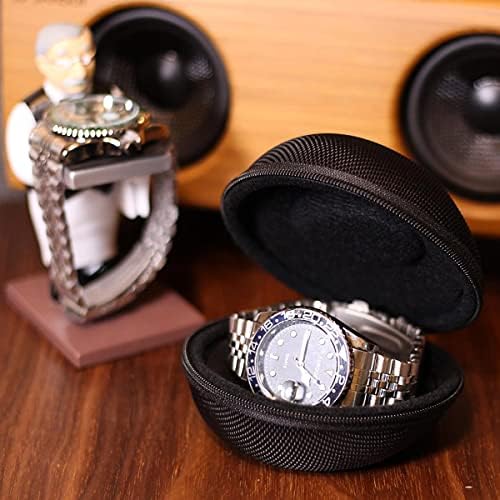 Watch Travel Case for Men and Women Portable Single Watch Storage box and Organizer for Wristwatches and Smart Watches (Black（1 slot）) - Image 2