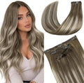 LaaVoo Ombre Light Brown with Blonde Seamless Clip-in Hair Extensions by LaaVoo
