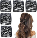 5 Pieces Stretchy Magic Hair Comb Adjustable Elastic Comb Hair Clip for Women Girls No Crease Hair Pins Vintage Hair Bun Maker Hair Accessories for Curly Thick Wavy Hair Ponytail(Black) by Suptizizkz
