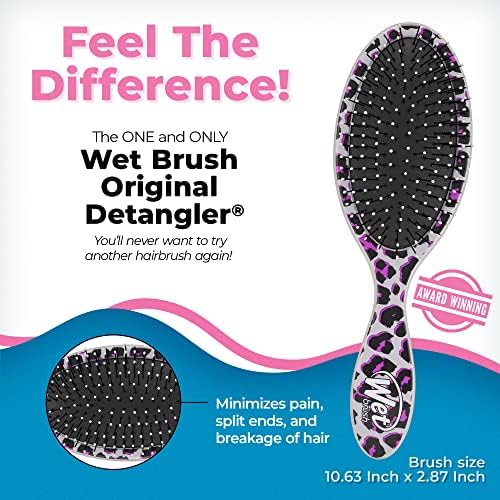 Wet Brush Original Detangler Brush - Pink Leopard, Safari - All Hair Types - Ultra-Soft Bristles Glide Through Tangles with Ease - Pain-Free Comb for Men, Women, Boys & Girls (Pack of 2) - Image 2