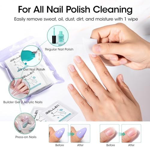 GELLEN Nail Cleanser Pads and Polish Remover Pads 100 Pack, Quick & Easy - Image 6