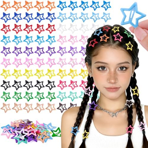 100PCS Colorful Star Hair Clips,1.18Inch Y2K Star Hair Accessories Barrette by TINKRSTUFF