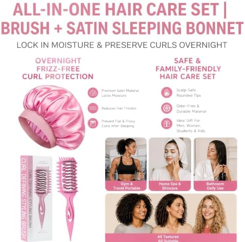 Vented Curly Hair Brush Set Soft Bristles Design - Image 2