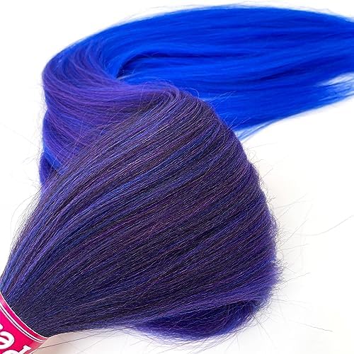 Ombre Braiding Hair Pre Stretched, Knotless Pre Stretched Braiding Hair 26 inch Black Blue Purple Ombre Braids Micro Itch Free Yaki Braiding Hair Extensions - Image 6