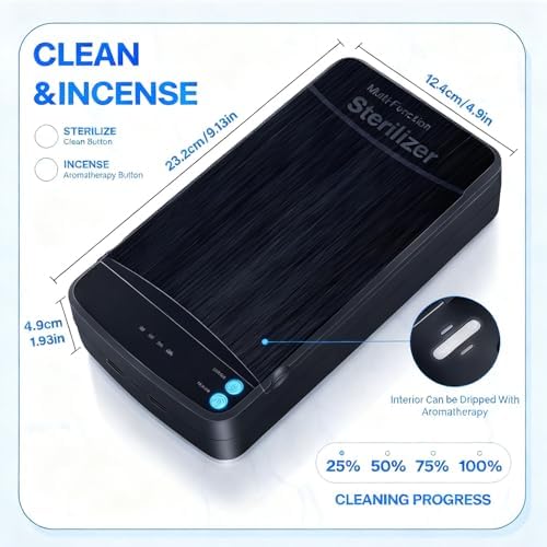 Nail Tool Sterilizer Box, ALLGLAM Portable Sterilizing Box for Nail Manicure Tools, Beauty Tweezers, Tattoo,Mobile Phone Cleaning (Black) - Image 2