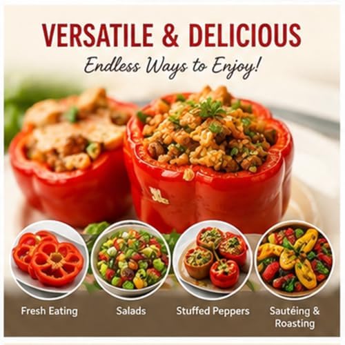 Big Red Bell Pepper Seeds (Capsicum annuum) – 50+ Non-GMO Heirloom Seeds by Isla’s Garden Seeds, Sweet & Crisp Large Peppers, High-Yield Warm-Season Variety for Garden Beds or Containers, Garden Gift - Image 6