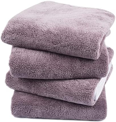 KinHwa Microfiber Hand Towels Ultra Soft Hand Towels for Bathroom Super Absorbent Bath Towels Ideal for Hair Spa Sports and Travel 30inch x 16inch 4 Pack Purple by KinHwa