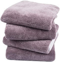 KinHwa Microfiber Hand Towels Ultra Soft Hand Towels for Bathroom Super Absorbent Bath Towels Ideal for Hair Spa Sports and Travel 30inch x 16inch 4 Pack Purple by KinHwa