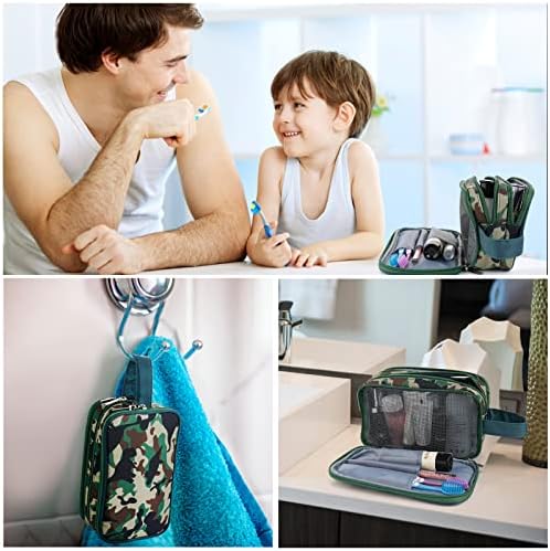 Kids Toiletry Bag for Boys, Travel Toiletry Bag for Little Young Boys Waterproof Hanging Wash Bag Toddler Traveling Toiletries, Dinosaur Camo - Image 6