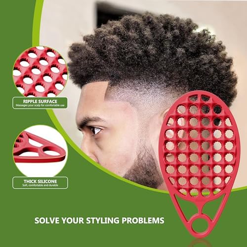 KOUPA Magic Silicone Curly Hair Brush, One Piece Twist Curl Comb for Afro Curls, Washable Hair Tool for Men Women, Red, 1 Piece - Image 6