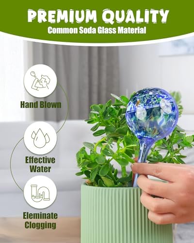 Iridescent Self Watering Globes, Glass Rainbow Plant Watering Globes, Self Watering Planter Insert, Automatic Plant Waterer Indoor (Large-6 Pcs Multi-Color) - Image 5