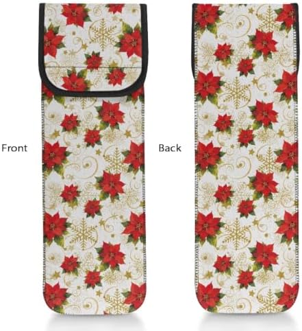 Flashideas Christmas Snowflakes Curling Iron Holder Heat Resistant Neoprene Curling Iron Cover Bag with Pocket Curling Iron Organizers and Storage for Hair Straightener, Curling Iron, Flat Iron - Image 3