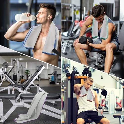 6 Pack Sweat Towels for Workout Quick Dry Microfiber Gym Towel Men Women Fitness Gear for Sports Exercise Tennis Yoga Running Cycling Hiking Towel(6 Pack(Grey)) - Image 5