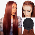 6x5 Reddish Brown Lace Front Wigs Human Hair 20 Inch Straight by Megalookhair