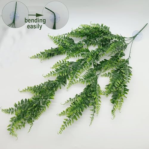 Reptile Plants for Bearded Dragon Tank Accessories, Terrarium Plant Artificial Decor for Snake Cage, Fake Plant for Leopard Gecko Habitat, Lizard Chameleon Ball Pythons (Group GN) - Image 2